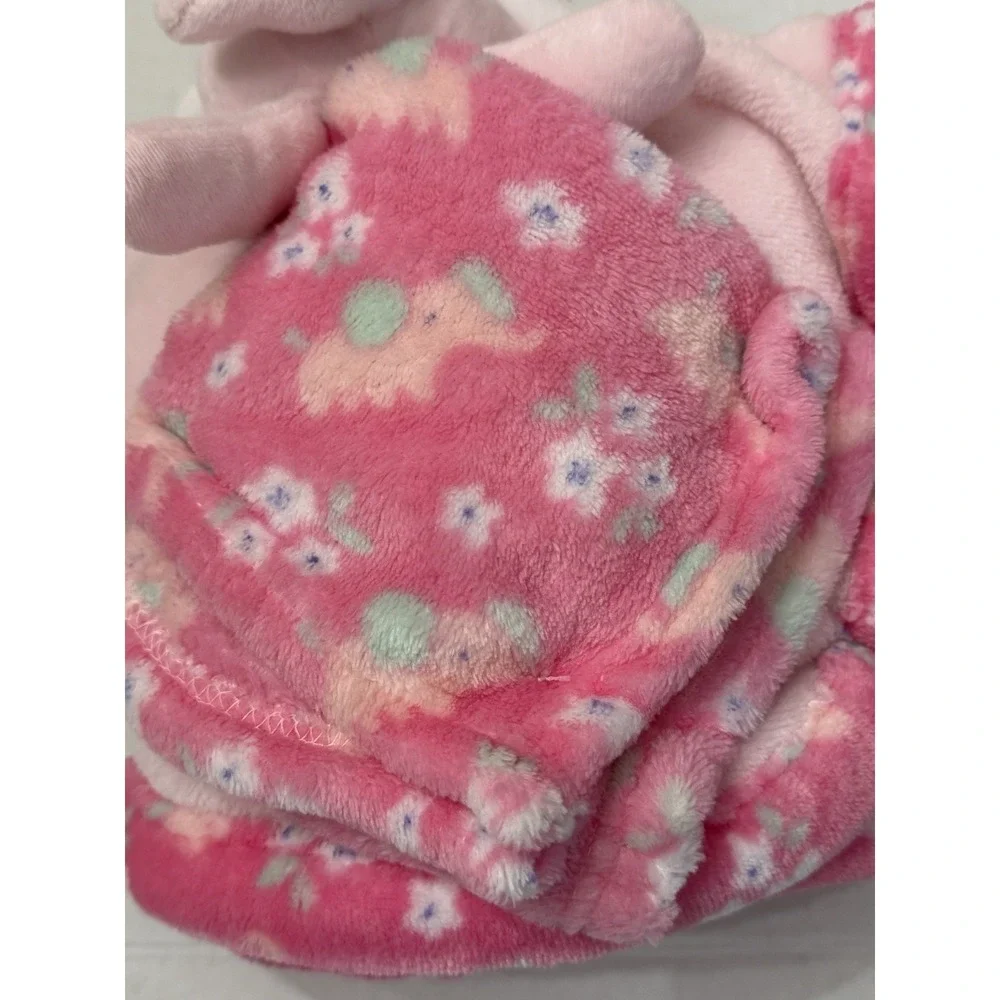 Le Bebe Favorite Pink Elephant Soft Plush Blanket With Blanket Pal Set 2006 NWOT